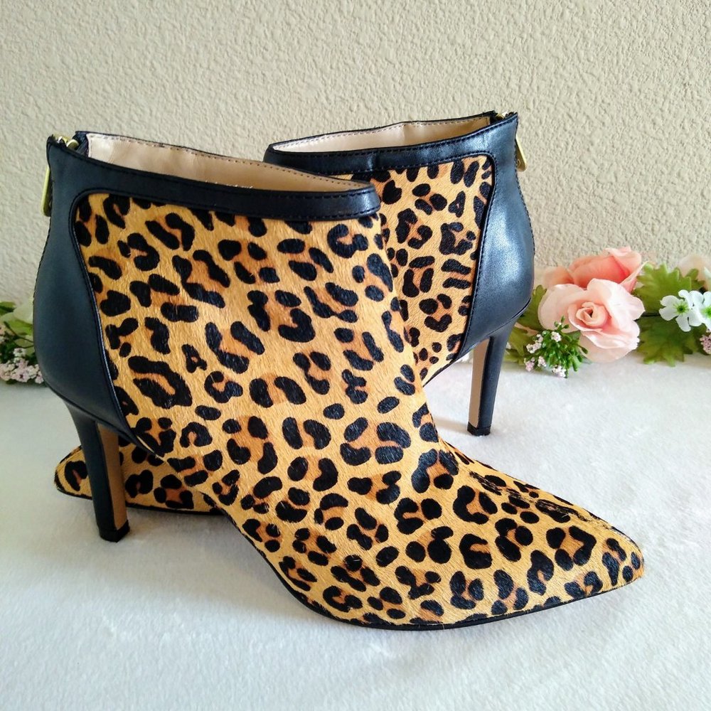 Adrienne Vittadini Leopard Stiletto Bootie - NWOT